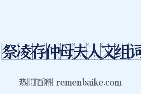 祭凌存仲母夫人文组词是什么意思的图片